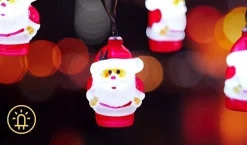 Qualu Led Lichtsnoer Met Zonne-Energie - Dag En Nacht Sensor - Igia Stiac - Kerstman - 10W - Warm Wit 3000K - 3.8 Meter - 10 Led's Transparant - Waterdicht Ip44 - Zwart Flash Sale