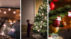 Qualu Led Lichtsnoer Met Zonne-Energie - Dag En Nacht Sensor - Igia Stiac - Kerstman - 10W - Warm Wit 3000K - 3.8 Meter - 10 Led's Transparant - Waterdicht Ip44 - Zwart Flash Sale