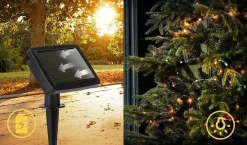 BES LED Led Lichtsnoer Met Zonne-Energie - Dag En Nacht Sensor - Aigi Teron - 0.06W - 11.9 Meter - 100 Led's Meerkleurig - Waterdicht Ip44 - Zwart Online