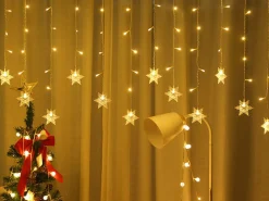 Xd Xtreme Led Sneeuwvlok Lichtgordijn - Kerstverlichting - Lichtgordijn - Energiebesparend - - Decoratie Verlichting - Kerstdagen - Feestdagen - Feestverlichting - Warm Wit Outlet