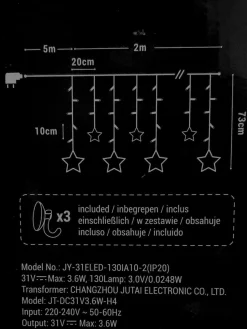 Merkloos Led Sterrengordijn - Kerstverlichting Raam - Lichtgordijn Kerst - Sterverlichting - Kerstverlichting Binnen - Kerstdecoratie - Sfeerverlichting - Licht Sterren - Warm Wit - Met Timer Shop