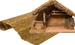 Merkloos Kerststallen>Lege Houten Kerststal Met Ondergrond 39 Cm - Kerststalletjes