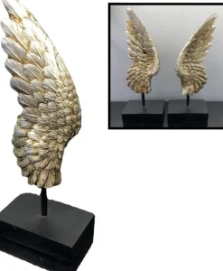 Levabe Kerstbeelden> - Gouden Wings Set - Decoratie - Vleugels - Engel - Woonkamer - Erik Kuster Style - 19 Cm - 2 Stuks