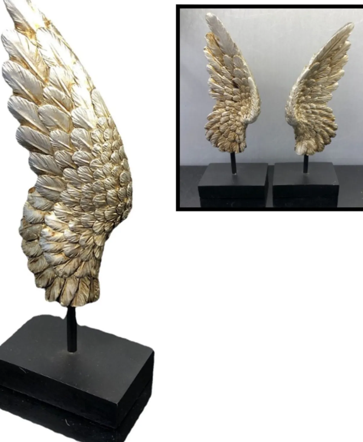 Levabe Kerstbeelden> - Gouden Wings Set - Decoratie - Vleugels - Engel - Woonkamer - Erik Kuster Style - 19 Cm - 2 Stuks