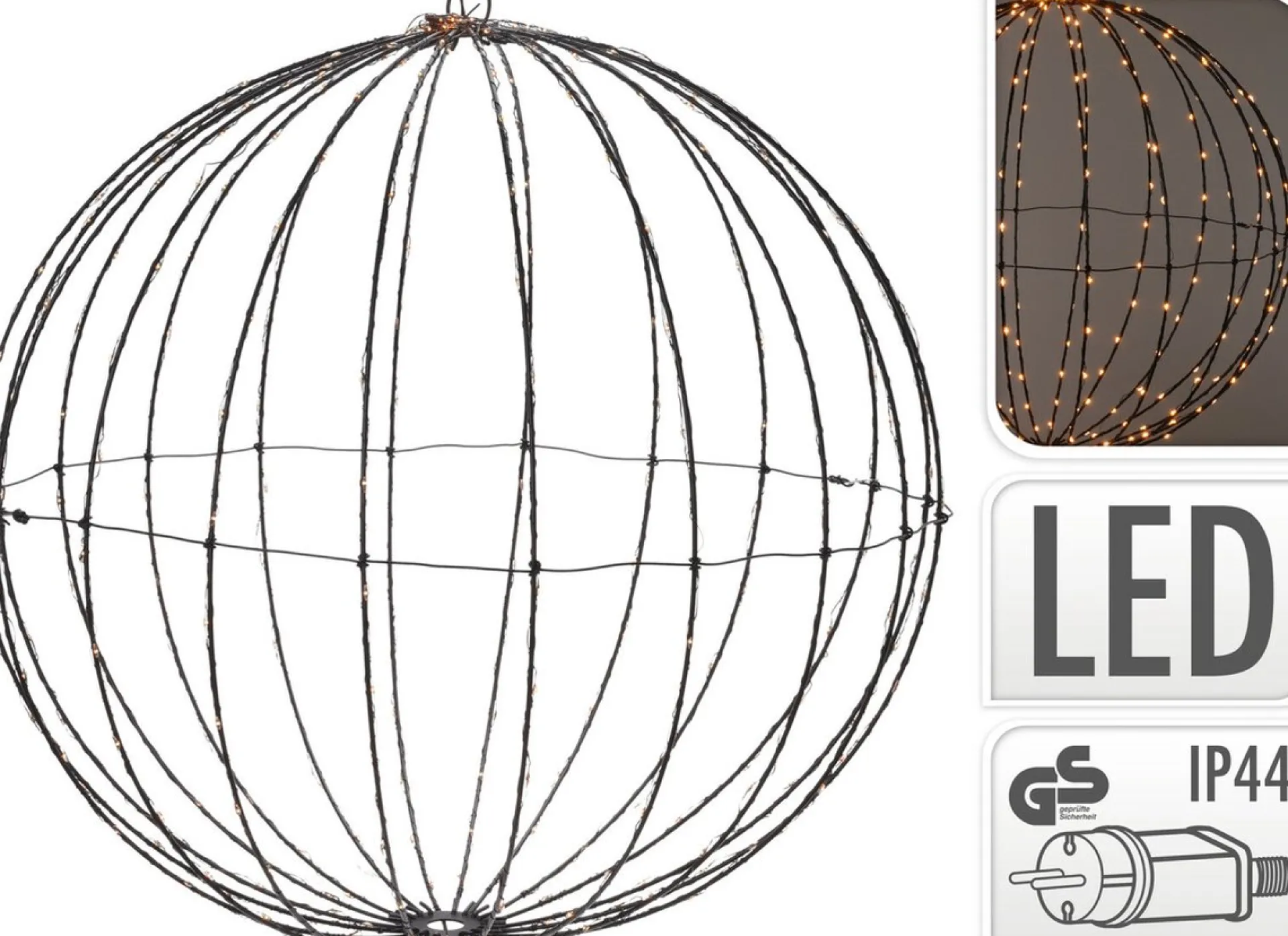 Merkloos Lichtbol Van Metaal Met Timer Warm Licht 40 Cm - Kerstversiering Flash Sale