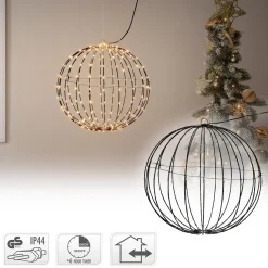 Merkloos Lichtbol Van Metaal Met Timer Warm Licht 40 Cm - Kerstversiering Flash Sale