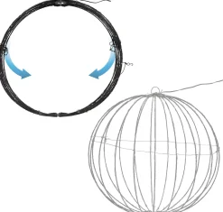 Merkloos Lichtbol Van Metaal Met Timer Warm Licht 40 Cm - Kerstversiering Flash Sale