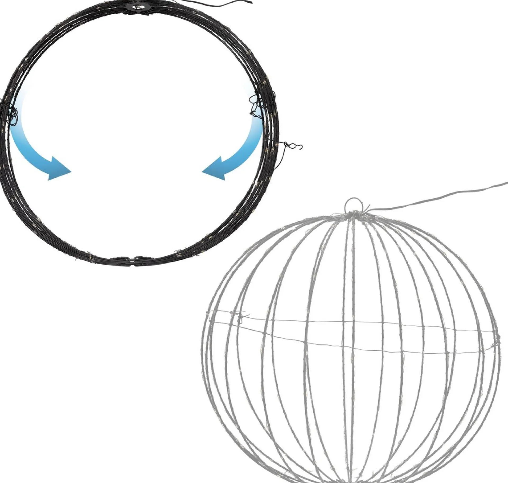 Merkloos Lichtbol Van Metaal Met Timer Warm Licht 40 Cm - Kerstversiering Flash Sale