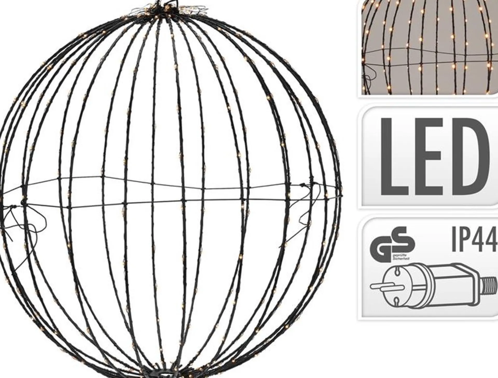 Merkloos Lichtbol Van Metaal Met Timer Warm Licht 40 Cm - Kerstversiering Flash Sale