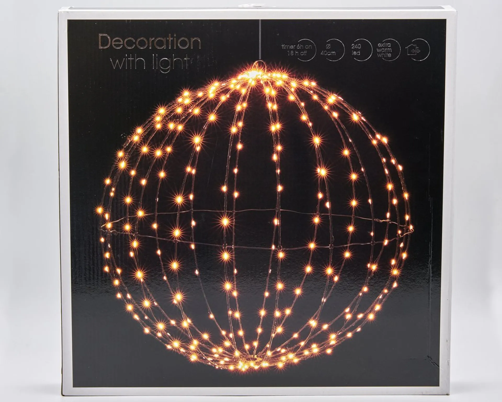 Merkloos Lichtbol Van Metaal Met Timer Warm Licht 40 Cm - Kerstversiering Flash Sale