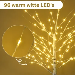 Zenzee Lichtboom - Lichttakken - Led Boom - Kerstverlichting - Lichttak - Kerstversiering - Kerst - 180 Cm - 96 Led's - Warmwit Fashion