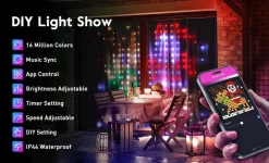 Lichtendirect -Smart-Lichtslinger-400 Rgb Leds- 2X2M- App-Sfeerverlichting-Decoratie-Kerstverlichting-Tuinverlichting-Bruiloft-Festival-Lichtsnoer-Prikkabel Store