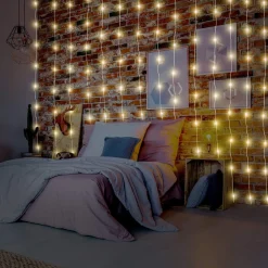 discountershop Lichtgordijn | Lichtvorhang | Extra Warm Wit | +8 Functies |3.6W | Gordijnverlichting 400 Led| 190X200 Cm Hot