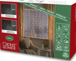 Konst Smide Lichtgordijn Voor Binnen - Extra Warm Wit - 1.4 X 1.2 Meter - 120 Leds - Kerstverlichting Best Sale