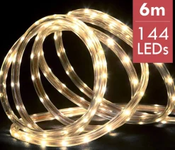 Lumineo Lichtslang / Slangverlichting 6M Met 144 Led Lampjes - Warm Wit Licht - Div Lichtstanden Best Sale
