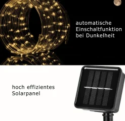 Trend24 Lichtslang Buiten - Kerstverlichting Buiten - Kerstverlichting Binnen - Kerstversiering - Lichtsnoer - Slangverlichting - Voor Binnen En Buiten - Solar - Op Zonne Energie - 10 M - Koud Wit Shop