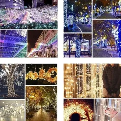 Benrida Lichtslingers , 100M600 Lamp Stekker 220V, Touwverlichting ,Warm Wit Licht , Koperdraad Fairy Lichtslingers Voor Halloween Kerstversiering Bruiloft Slaapkamer Feest Patio Tuin Feestelijke Verlichting Ga Online