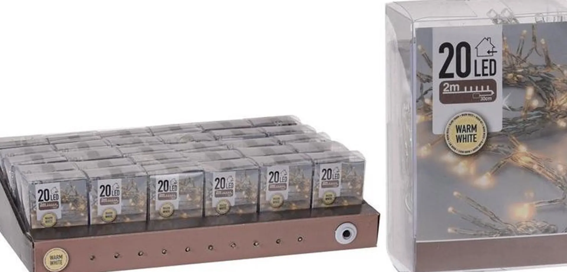 Betaalbaarshoppen.nl Lichtsnoer 20 Led Lampjes Warmwit Outlet