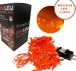 Fienosa Lichtsnoer - Lichtsnoer Oranje - Oranje Feest Artikelen - 200 Lampjes - 8 Meter Snoer - Koningsdag - Oranje Led Slinger - - Wk Vrouwen Voetbal -Feestverlichting - Tuinverlichting - Sfeer Best