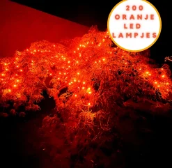 Fienosa Lichtsnoer - Lichtsnoer Oranje - Oranje Feest Artikelen - 200 Lampjes - 8 Meter Snoer - Koningsdag - Oranje Led Slinger - - Wk Vrouwen Voetbal -Feestverlichting - Tuinverlichting - Sfeer Best