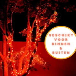 Fienosa Lichtsnoer - Lichtsnoer Oranje - Oranje Feest Artikelen - 200 Lampjes - 8 Meter Snoer - Koningsdag - Oranje Led Slinger - - Wk Vrouwen Voetbal -Feestverlichting - Tuinverlichting - Sfeer Best