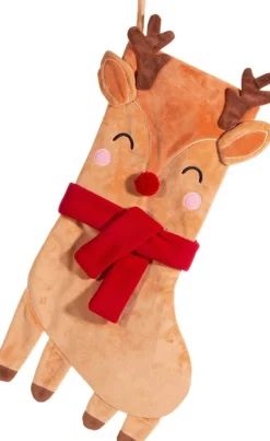 Sass u0026 Belle Kerstsokken>Lieve Christmas Stocking Met Rendier Met Rode Sjaal En Bungelende Pootjes Van Sass & Belle