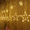Liviner® Kerstverlichting Sterrengordijn - 2,5 M - Warmwit - Voor Binnen - Kerst Accessoires Clearance