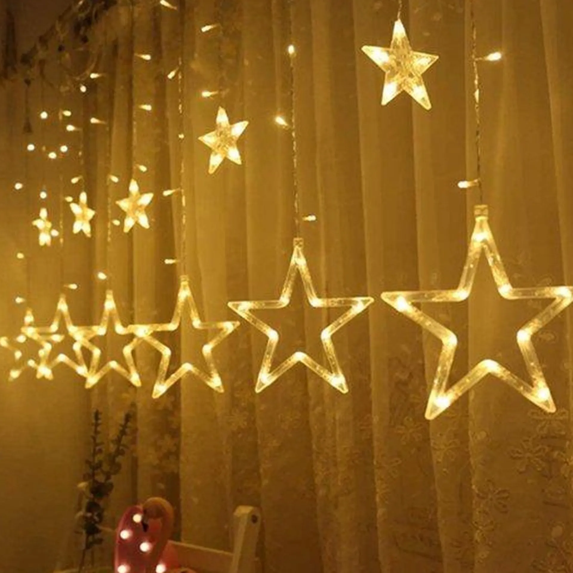 Liviner® Kerstverlichting Sterrengordijn - 2,5 M - Warmwit - Voor Binnen - Kerst Accessoires Clearance