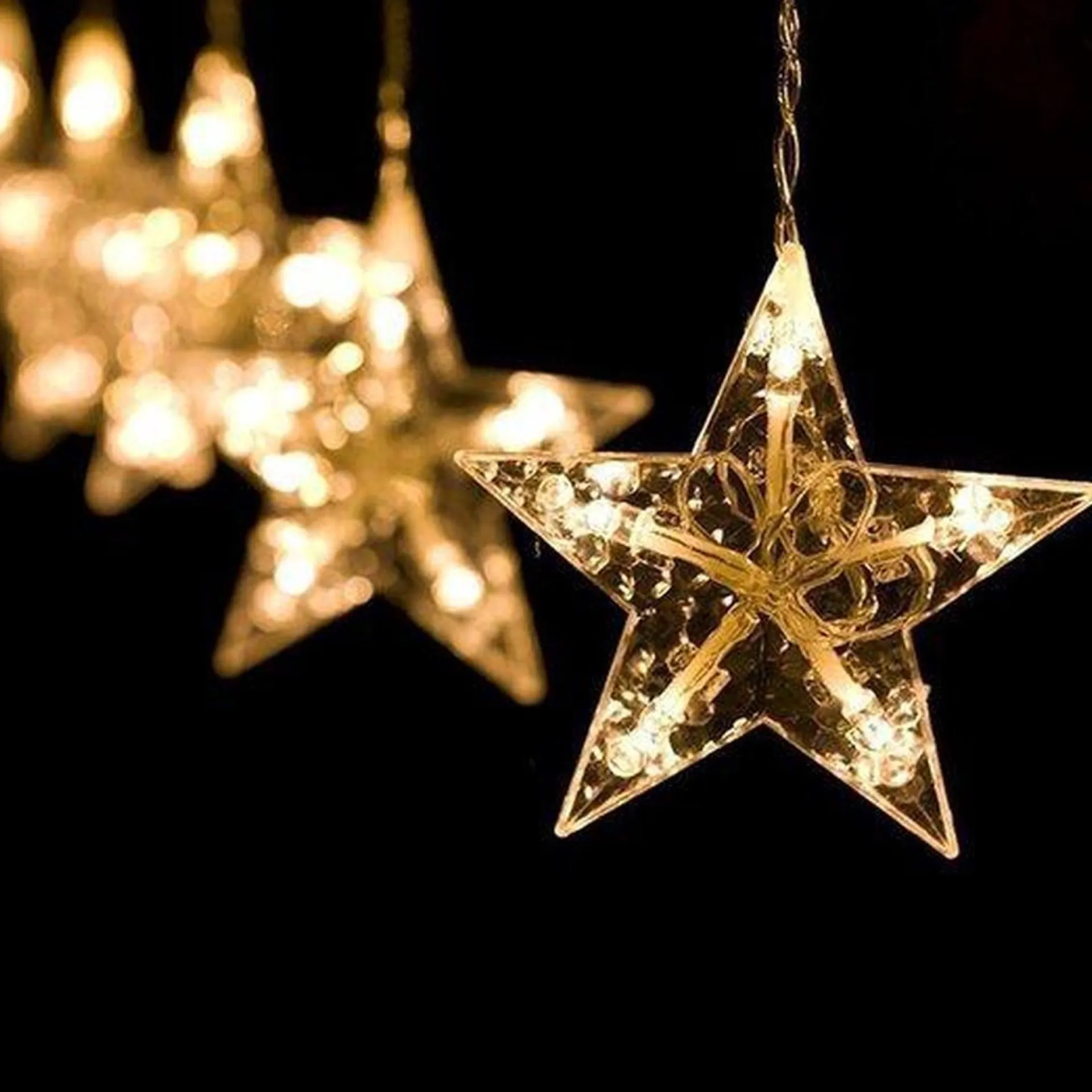 Liviner® Kerstverlichting Sterrengordijn - 2,5 M - Warmwit - Voor Binnen - Kerst Accessoires Clearance