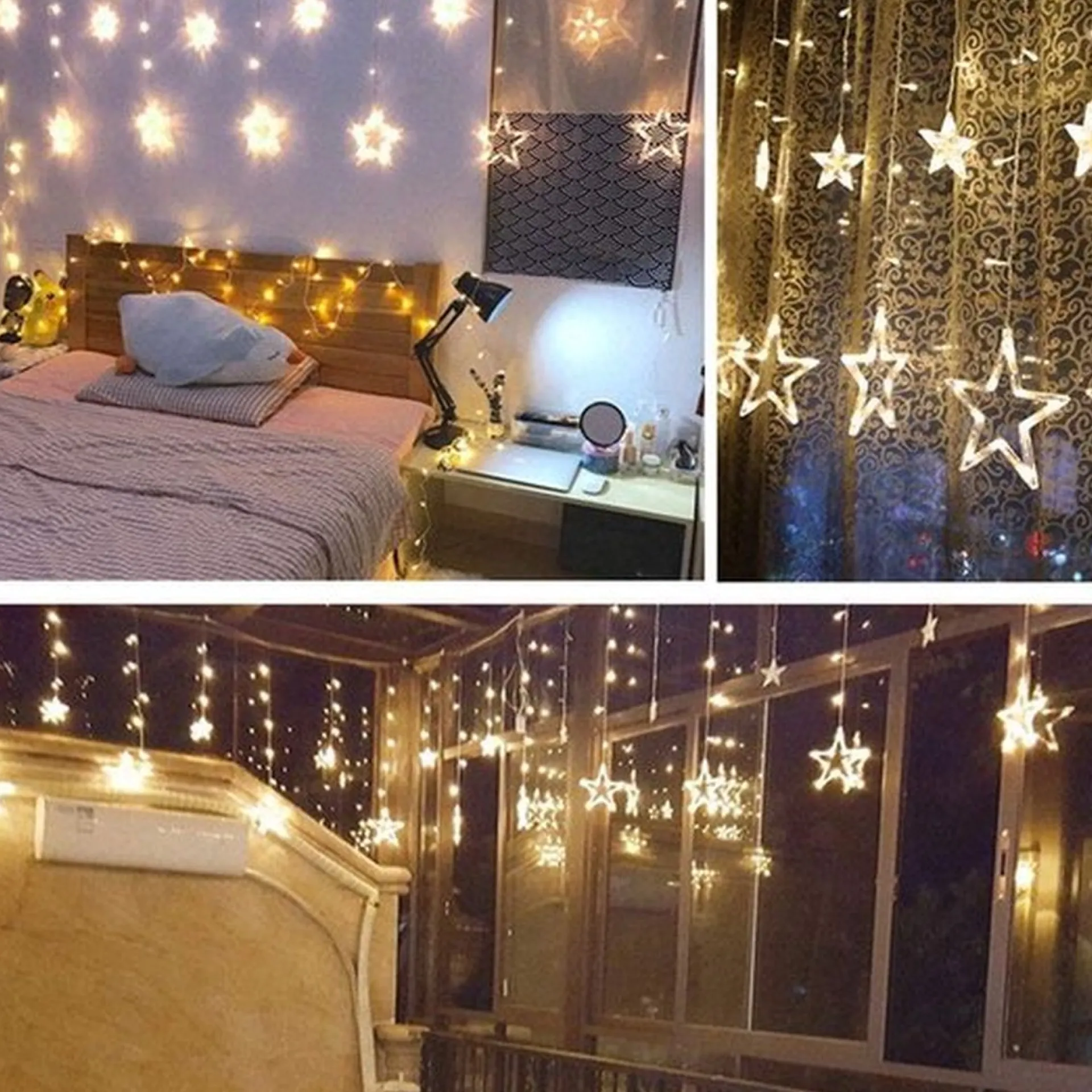 Liviner® Kerstverlichting Sterrengordijn - 2,5 M - Warmwit - Voor Binnen - Kerst Accessoires Clearance