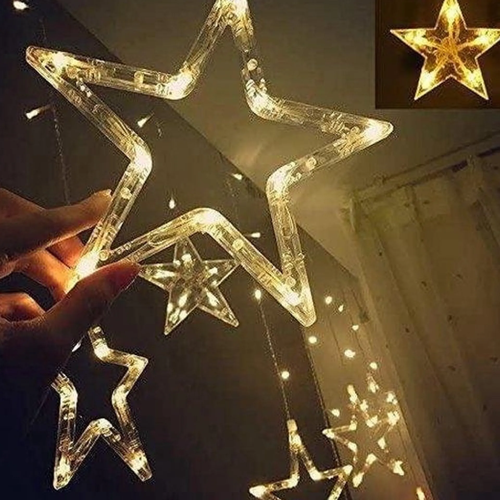 Liviner® Kerstverlichting Sterrengordijn - 2,5 M - Warmwit - Voor Binnen - Kerst Accessoires Clearance