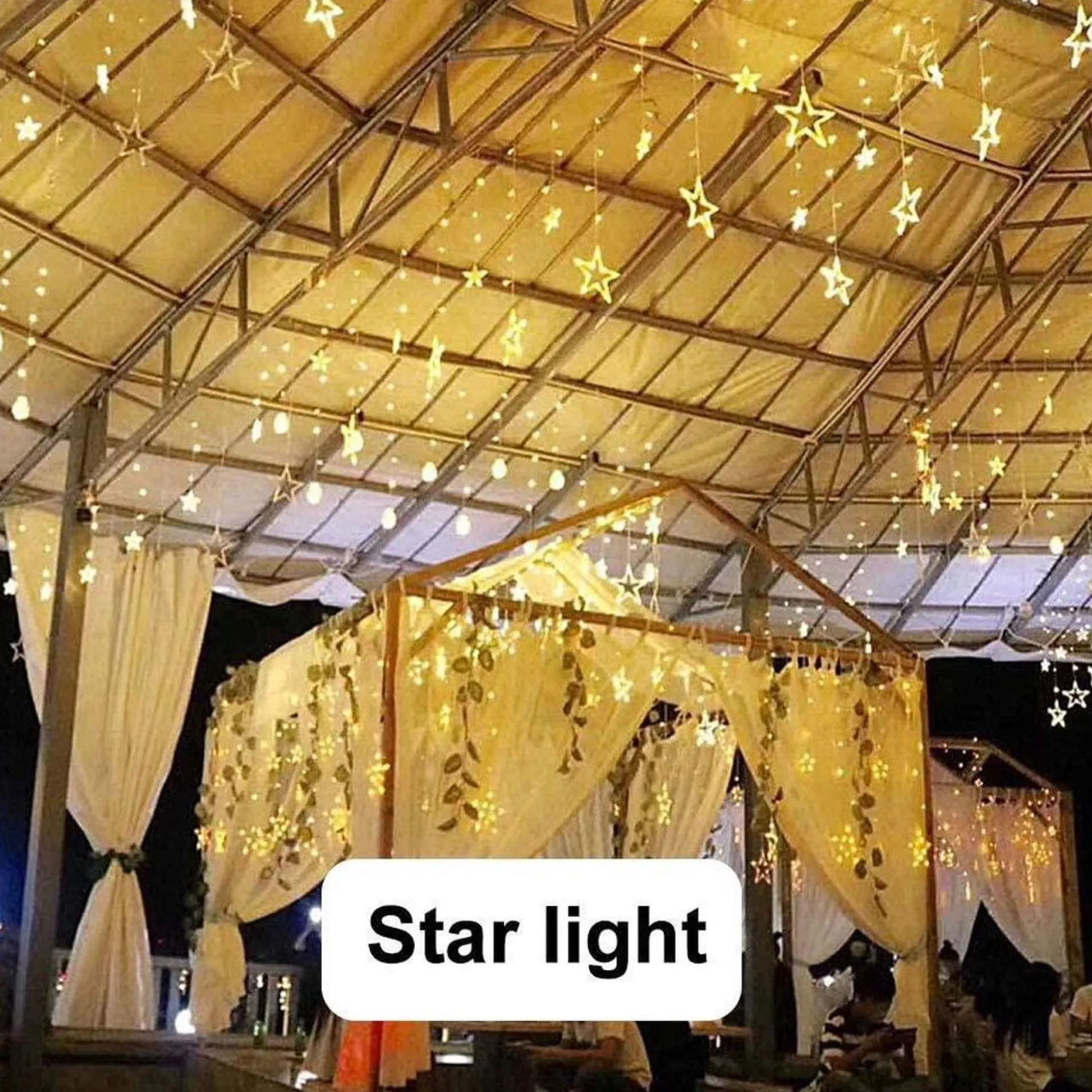 Liviner® Kerstverlichting Sterrengordijn - 2,5 M - Warmwit - Voor Binnen - Kerst Accessoires Clearance