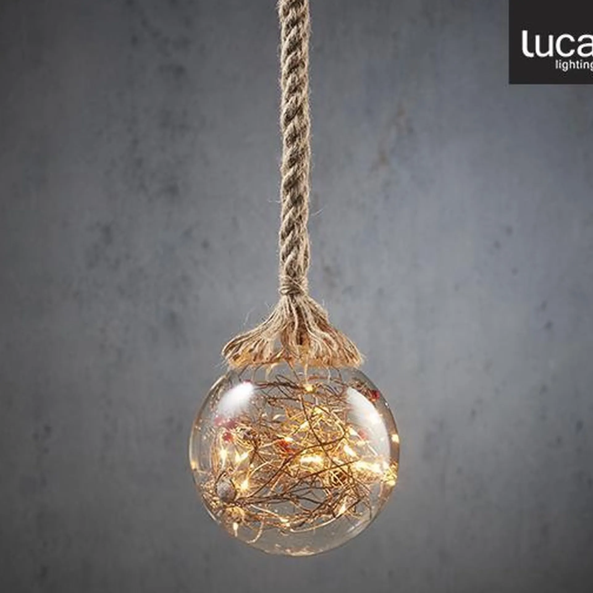 Luca lighting Bal Aan Touw Kerstverlichting Met 30 Led Lampjes En Decoratie - H94 X O14 Cm - Transparant New