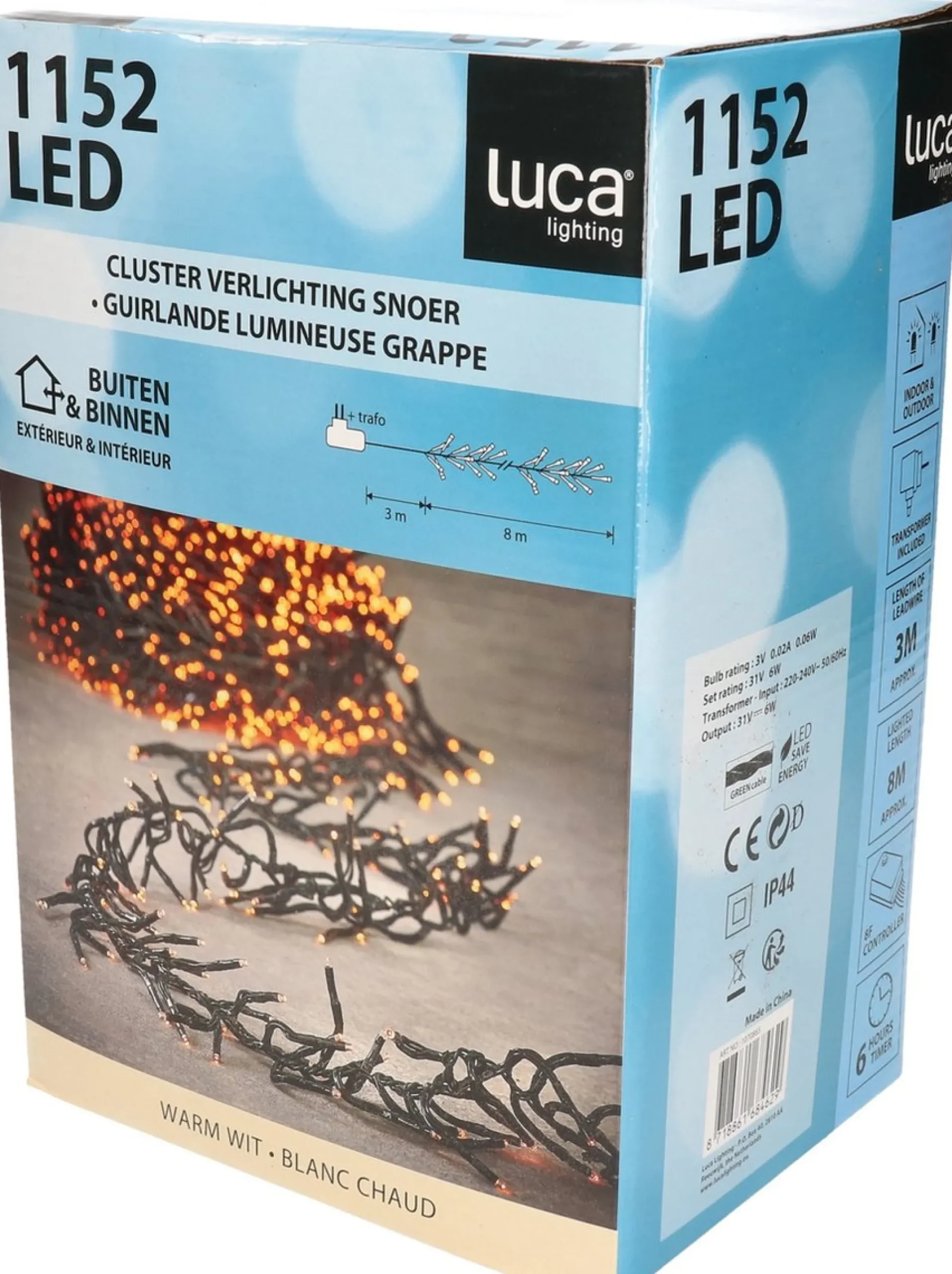 Luca lighting Cluster Kerstverlichting Met 1152 Led Lampjes - L Warm Wit 800 Cm New