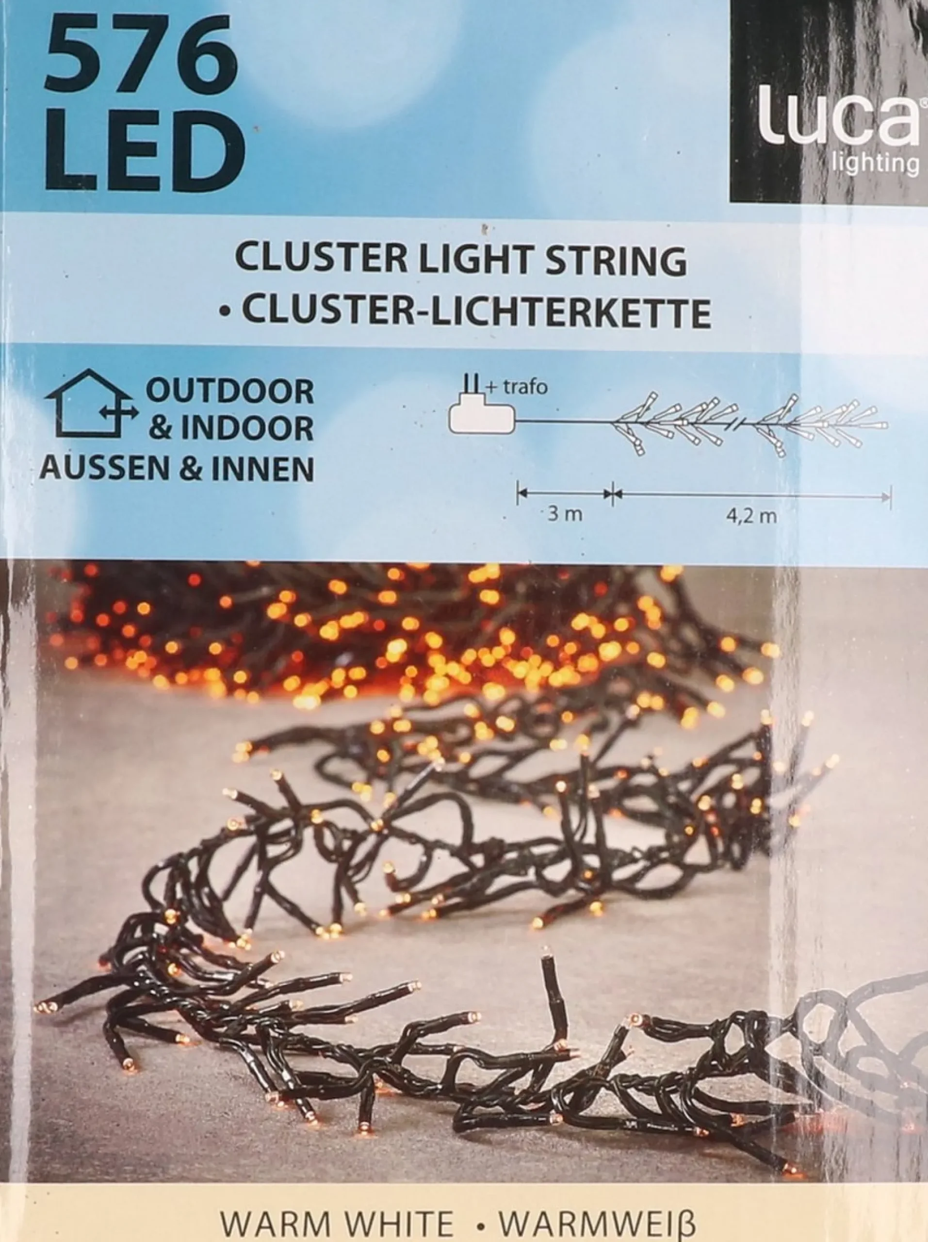 Luca lighting Cluster Kerstverlichting Met 576 Led Lampjes - L Warm Wit 420 Cm Clearance
