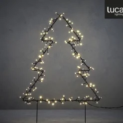 Luca lighting Garden D'Light Kerstboom Tuinsteker Met Klassiek Witte Led Verlichting - L53 X H75 Cm - Zwart Best