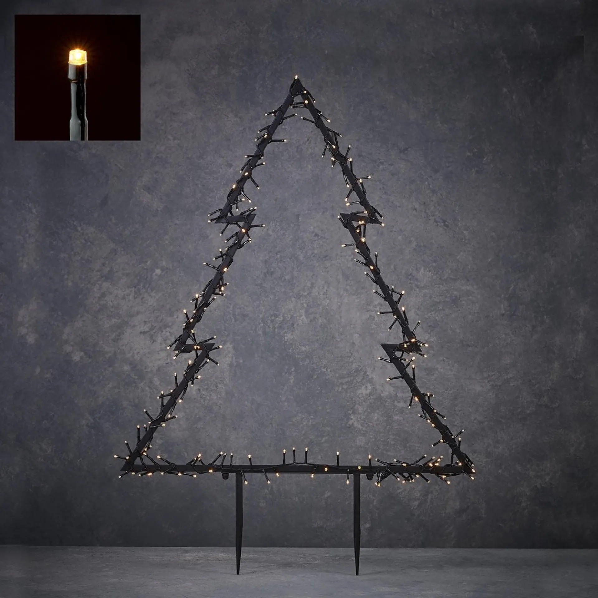 Luca lighting Garden D'Light Kerstboom Tuinsteker Met Warm Witte Led Verlichting - L72 X H100 Cm - Zwart Fashion