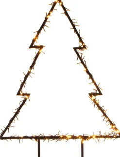 Luca lighting Garden D'Light Kerstboom Tuinsteker Met Warm Witte Led Verlichting - L72 X H100 Cm - Zwart Fashion