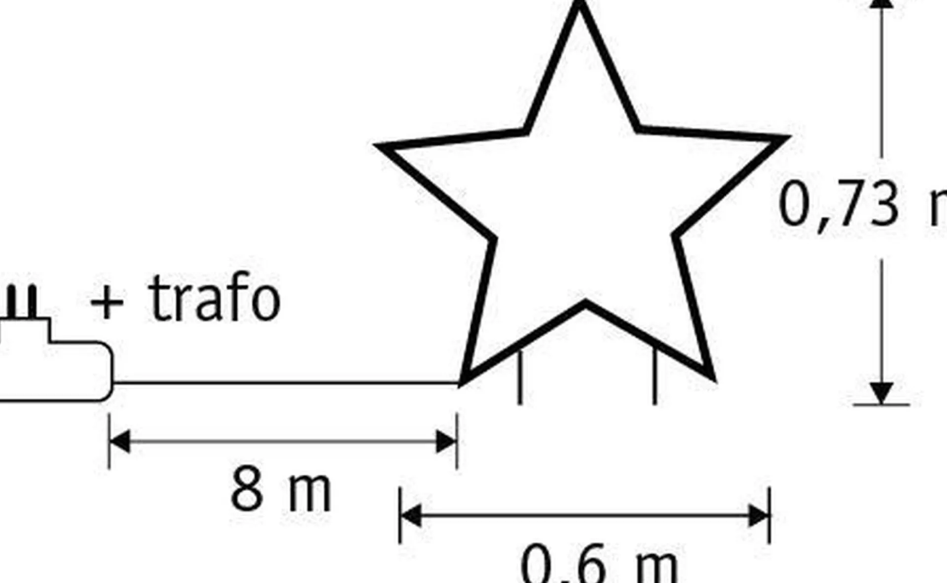 Luca lighting Garden D'Light Ster Tuinsteker Met Warm Witte Led Verlichting - L60 X H73 Cm - Zwart Cheap