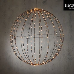 Luca lighting Kerstverlichting Bal Met Warm Witte Led Lampjes - O60 Cm - Zwart Cheap