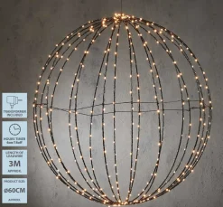 Luca lighting Kerstverlichting Bal Met Warm Witte Led Lampjes - O60 Cm - Zwart Cheap