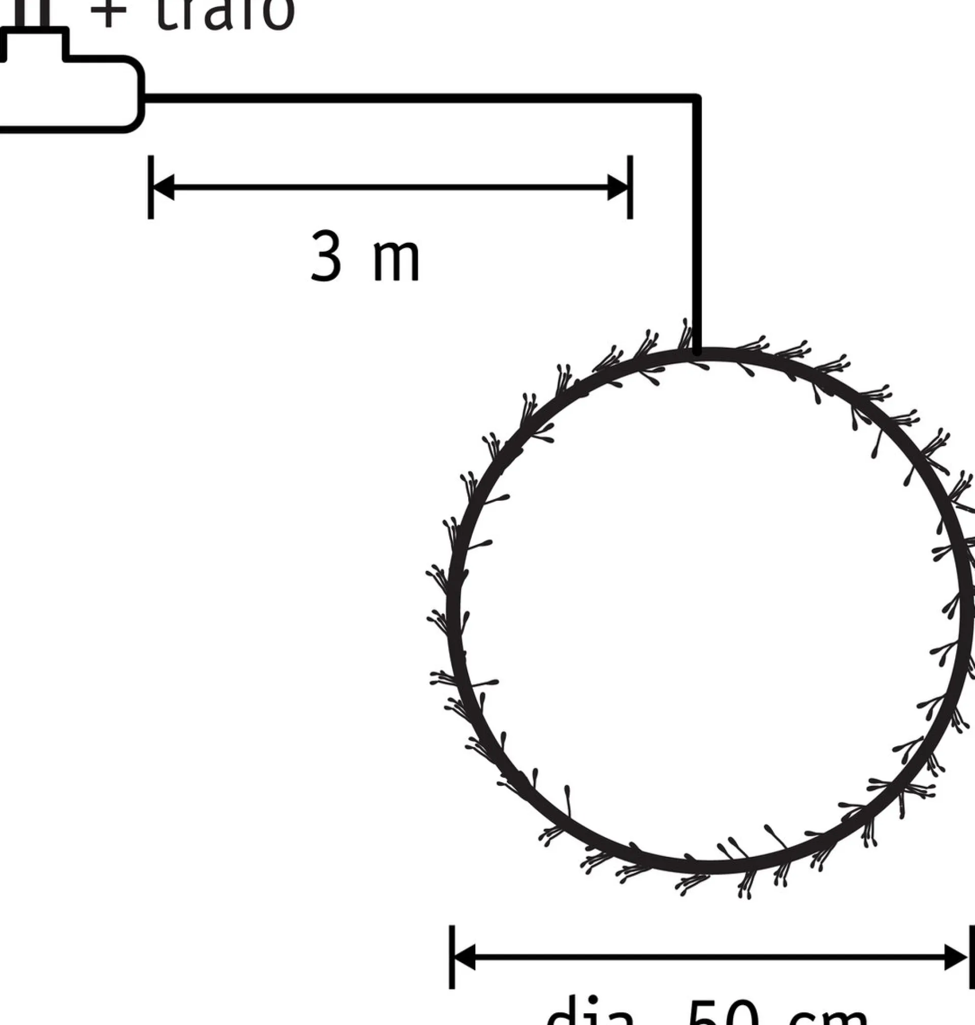 Luca lighting Lichtkrans Met Warm Witte Led Verlichting - O50 Cm - Zwart Store