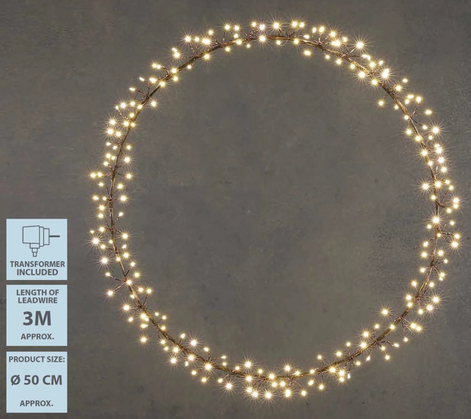 Luca lighting Lichtkrans Met Warm Witte Led Verlichting - O50 Cm - Zwart Store