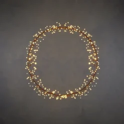 Luca lighting Kerstkransen> Lichtkrans Dandelion Met Warm Witte Led Verlichting - O40 Cm - Bruin