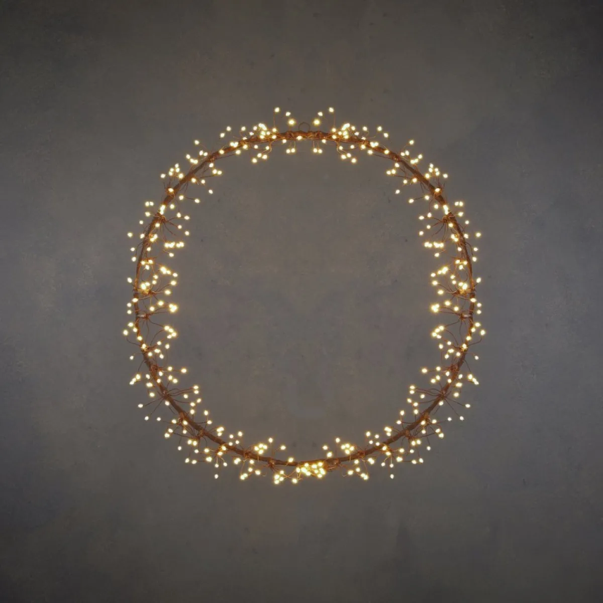 Luca lighting Kerstkransen> Lichtkrans Dandelion Met Warm Witte Led Verlichting - O40 Cm - Bruin