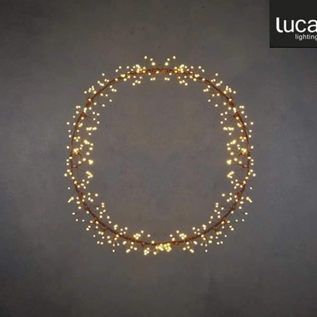 Luca lighting Kerstkransen> Lichtkrans Dandelion Met Warm Witte Led Verlichting - O40 Cm - Bruin