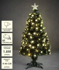 Luca lighting Mercury Kunstkerstboom Met Fibre Optic Verlichting - H90 X O40 Cm - Groen Best