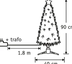 Luca lighting Mercury Kunstkerstboom Met Fibre Optic Verlichting - H90 X O40 Cm - Groen Best