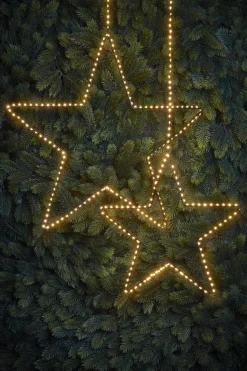 Luca lighting Ster Hangend Met Warm Witte Led Verlichting - H128 X O58 Cm - Zwart Clearance