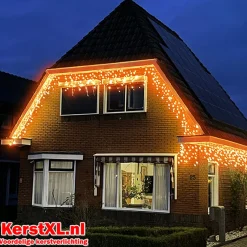 Luksus ™ Led Gordijn - Ijspegel Verlichting | 360 Led Lampjes Extra Warm Wit / Amber | Voor Binnen En Buiten | 7 + 10 Meter Snoer | 8 Lichtstanden & Timer Functie New